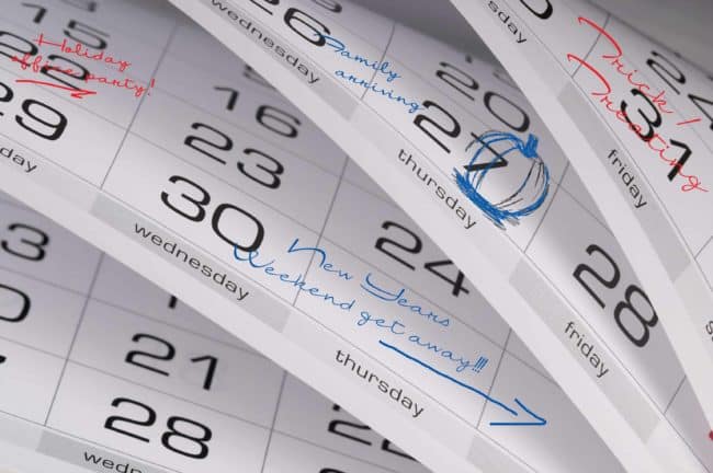 Calendar illustration related to Holiday Season blog post