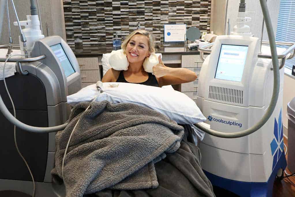 Patient of Dr. Brian Biesman receiving CoolSculpting treatment in Nashville