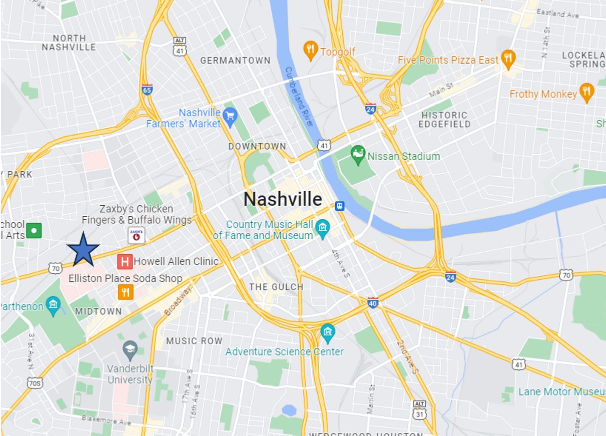 Map of Nashville